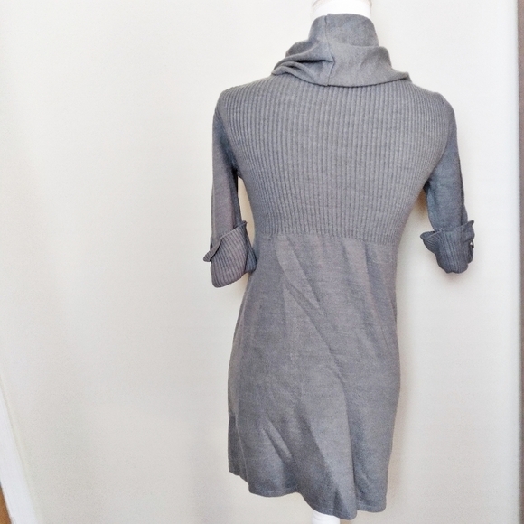 Take Out Gray Short Sleeve Mini Sweater Dress - Picture 2 of 8